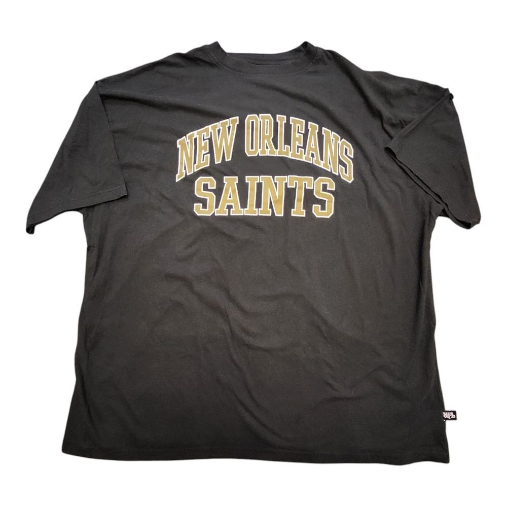 NFL Team Appareal Mens Tee Shirt Adult Size 3XT Black Tee New Orleans Saints